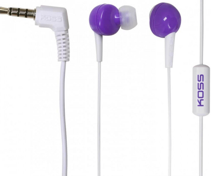 Наушники KOSS KEB6i Violet, микрофон на шнуре, 60-20.000 Гц, 32 Ом, 106 дБ